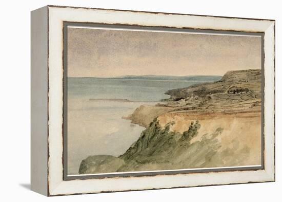 Lyme Regis, Dorset, C.1797 (W/C over Pencil on Textured Paper)-Thomas Girtin-Framed Premier Image Canvas