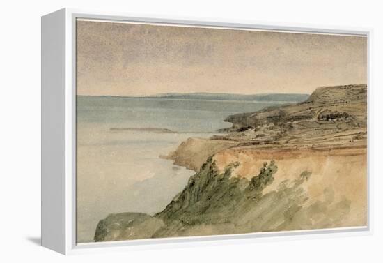 Lyme Regis, Dorset, C.1797 (W/C over Pencil on Textured Paper)-Thomas Girtin-Framed Premier Image Canvas
