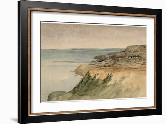 Lyme Regis, Dorset, C.1797 (W/C over Pencil on Textured Paper)-Thomas Girtin-Framed Giclee Print