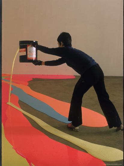 Lynda Benglis Painting A Floor Latex And Pigments At The