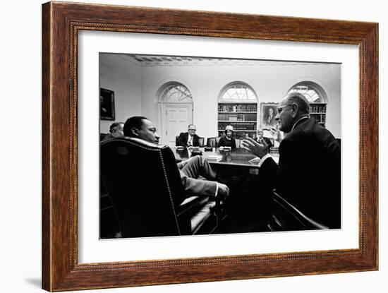 Lyndon Johnson Meeting with Civil Rights Leaders at the White House, March 16, 1966-null-Framed Photo