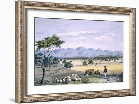 Lynedoch Valley Looking Towards the Barossa Range, South Australia Illustrated, Pub. in 1847-George French Angas-Framed Giclee Print