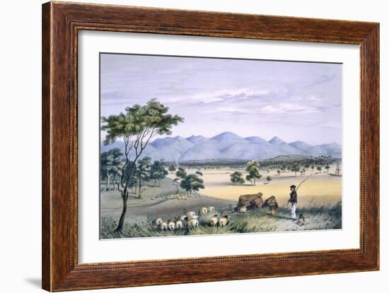 Lynedoch Valley Looking Towards the Barossa Range, South Australia Illustrated, Pub. in 1847-George French Angas-Framed Giclee Print