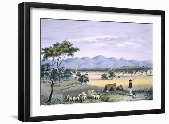 Lynedoch Valley Looking Towards the Barossa Range, South Australia Illustrated, Pub. in 1847-George French Angas-Framed Giclee Print