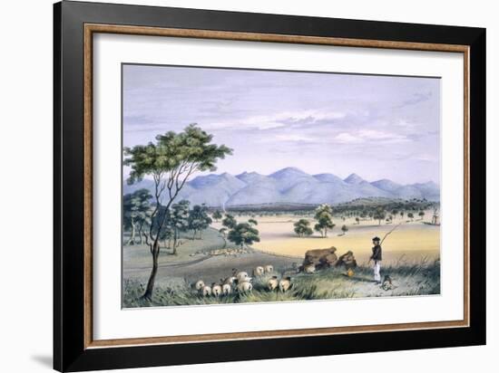 Lynedoch Valley Looking Towards the Barossa Range, South Australia Illustrated, Pub. in 1847-George French Angas-Framed Giclee Print