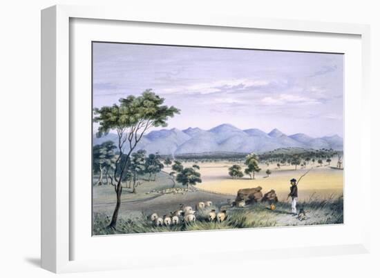 Lynedoch Valley Looking Towards the Barossa Range, South Australia Illustrated, Pub. in 1847-George French Angas-Framed Giclee Print