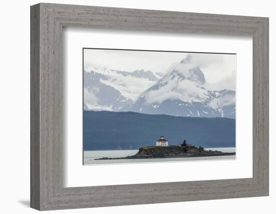 Lynn Canal Southeast Alaska. Chilkat Mountains and Eldred Rock Light-Michael Qualls-Framed Photographic Print