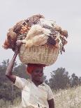 Haitian Woman Carrying Large Basket with Her Market Shopping on Her Head-Lynn Pelham-Framed Photographic Print