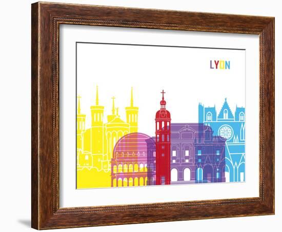 Lyon Skyline Pop-paulrommer-Framed Art Print