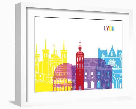 Lyon Skyline Pop-paulrommer-Framed Art Print