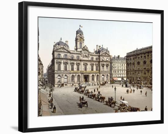 Lyon Town Hall from Place De Terreaux, 1890-1900-null-Framed Photographic Print
