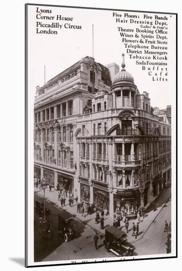 Lyons Corner House on Piccadilly Circus-null-Mounted Photographic Print