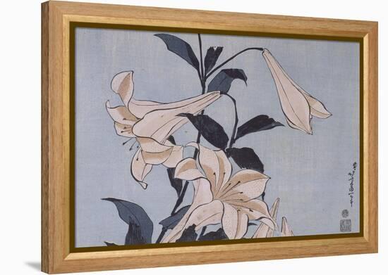 Lys-Katsushika Hokusai-Framed Premier Image Canvas