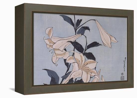 Lys-Katsushika Hokusai-Framed Premier Image Canvas