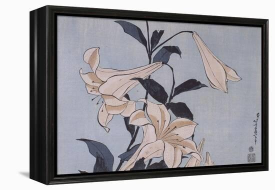 Lys-Katsushika Hokusai-Framed Premier Image Canvas