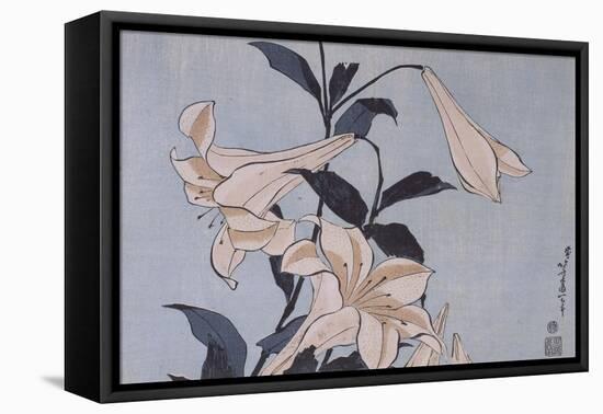 Lys-Katsushika Hokusai-Framed Premier Image Canvas
