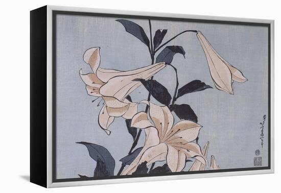 Lys-Katsushika Hokusai-Framed Premier Image Canvas