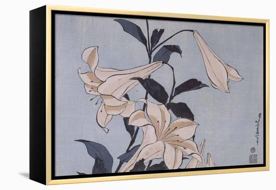 Lys-Katsushika Hokusai-Framed Premier Image Canvas