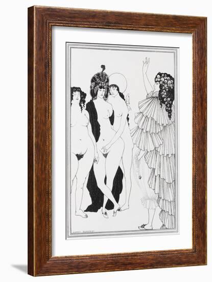 Lysistrata Haranguing the Athenian Women, 19th Century-Aubrey Beardsley-Framed Giclee Print