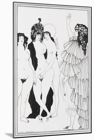 Lysistrata Haranguing the Athenian Women, 19th Century-Aubrey Beardsley-Mounted Giclee Print