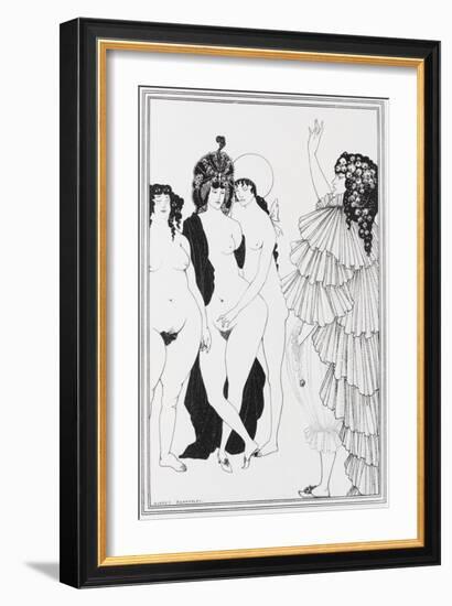 Lysistrata Haranguing the Athenian Women, 19th Century-Aubrey Beardsley-Framed Giclee Print