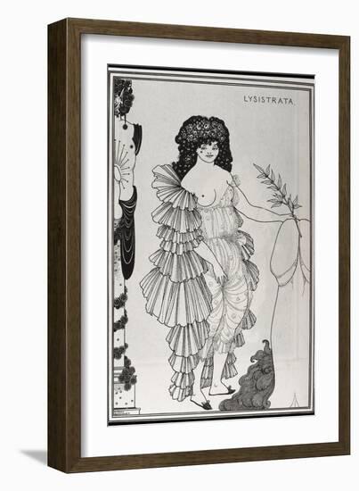 Lysistrata Shielding Her Coynte-Aubrey Vincent Beardsley-Framed Art Print