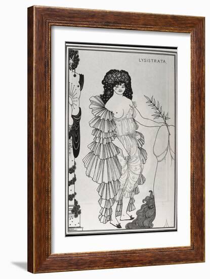 Lysistrata Shielding Her Coynte-Aubrey Vincent Beardsley-Framed Art Print