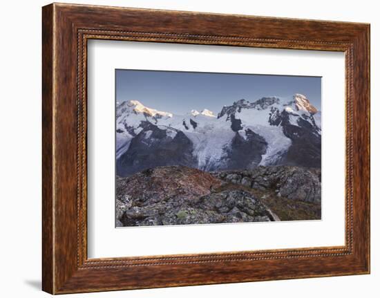 Lyskamm, Castor, Pollux, Breithorn, Gornergrat, Valais, Switzerland-Rainer Mirau-Framed Photographic Print