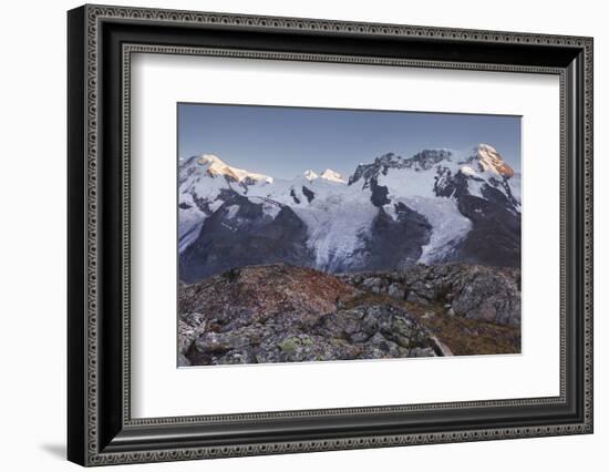 Lyskamm, Castor, Pollux, Breithorn, Gornergrat, Valais, Switzerland-Rainer Mirau-Framed Photographic Print