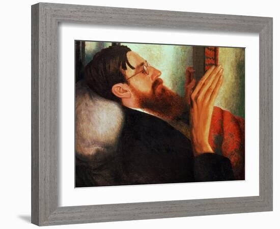 Lytton Strachey, (1880-1932) 1916-Dora Carrington-Framed Giclee Print