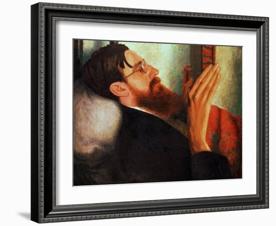 Lytton Strachey, (1880-1932) 1916-Dora Carrington-Framed Giclee Print