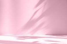 Abstract Pink Color Gradient Studio Background for Product Presentation. Empty Room with Shadows Of-Lyubov Smirnova-Photographic Print