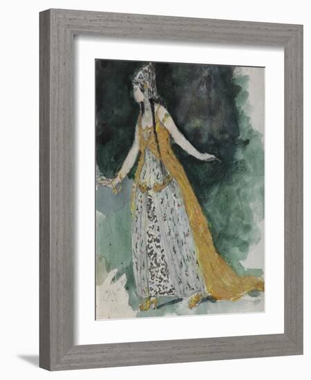 Lyudmila. Costume Design for the Opera Ruslan and Lyudmila-Valentin Alexandrovich Serov-Framed Giclee Print