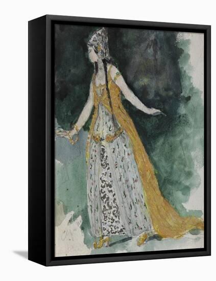 Lyudmila. Costume Design for the Opera Ruslan and Lyudmila-Valentin Alexandrovich Serov-Framed Premier Image Canvas