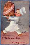 Young Chef Carries in a Decorated Pudding-M. Alys-Framed Stretched Canvas