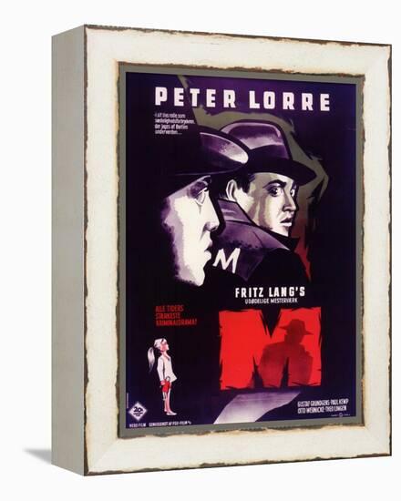 M, Belgian Movie Poster, 1931-null-Framed Stretched Canvas