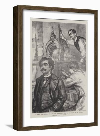 M Binet, the Architect of the Paris Exhibition of 1900, and His Model of the Entrance-Charles Paul Renouard-Framed Giclee Print