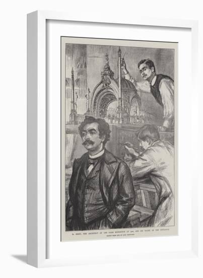 M Binet, the Architect of the Paris Exhibition of 1900, and His Model of the Entrance-Charles Paul Renouard-Framed Giclee Print