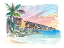 Bahia Honda Golden Sunset With Rail Bridge-M. Bleichner-Art Print