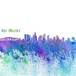 Los Angeles California Skyline Silhouette Impressionistic Splash-M. Bleichner-Art Print