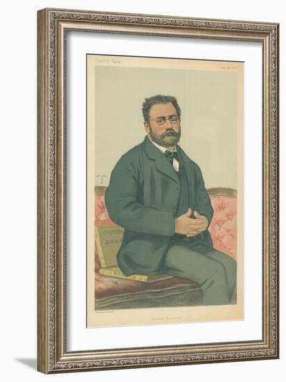 M Emile Zola, French Realism, 24 January 1880, Vanity Fair Cartoon-Theobald Chartran-Framed Giclee Print