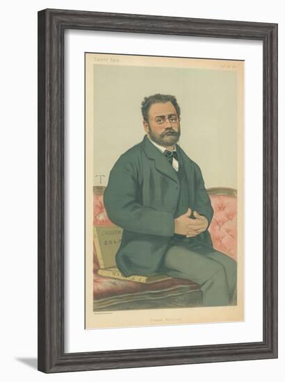 M Emile Zola, French Realism, 24 January 1880, Vanity Fair Cartoon-Theobald Chartran-Framed Giclee Print