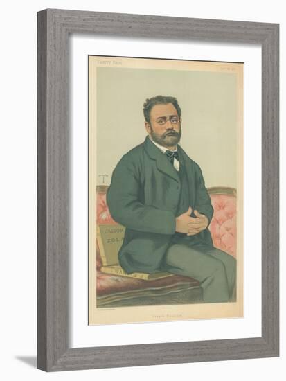 M Emile Zola, French Realism, 24 January 1880, Vanity Fair Cartoon-Theobald Chartran-Framed Giclee Print