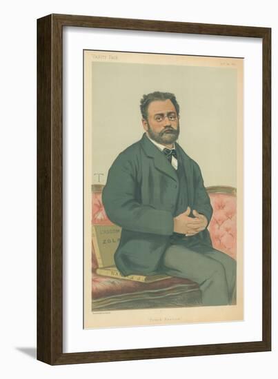 M Emile Zola, French Realism, 24 January 1880, Vanity Fair Cartoon-Theobald Chartran-Framed Giclee Print