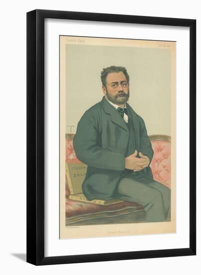 M Emile Zola, French Realism, 24 January 1880, Vanity Fair Cartoon-Theobald Chartran-Framed Giclee Print