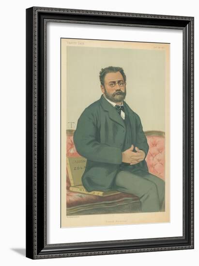 M Emile Zola, French Realism, 24 January 1880, Vanity Fair Cartoon-Theobald Chartran-Framed Giclee Print