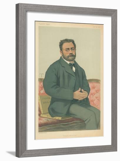 M Emile Zola, French Realism, 24 January 1880, Vanity Fair Cartoon-Theobald Chartran-Framed Giclee Print