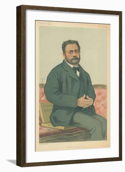 M Emile Zola, French Realism, 24 January 1880, Vanity Fair Cartoon-Theobald Chartran-Framed Giclee Print