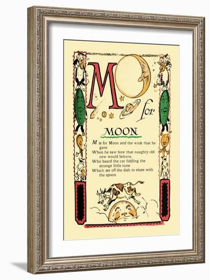 M for Moon-Tony Sarge-Framed Art Print