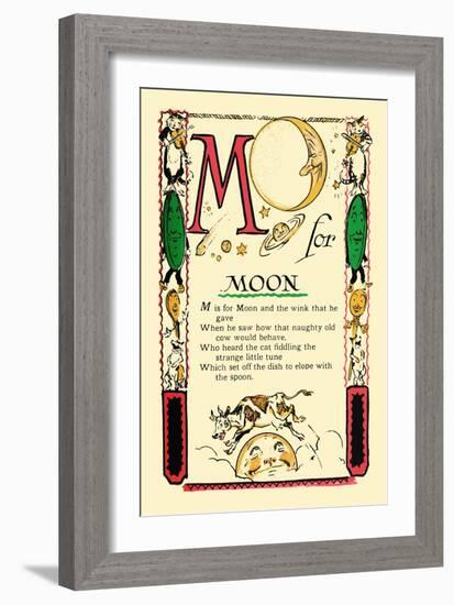 M for Moon-Tony Sarge-Framed Art Print